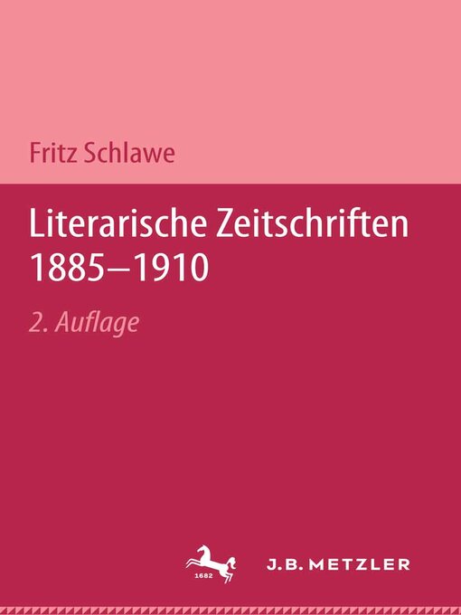 Cover image for Literarische Zeitschriften 1885–1910